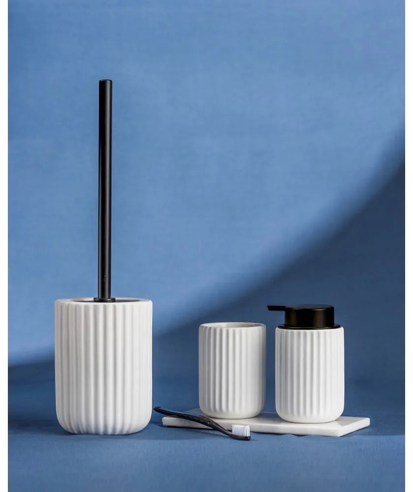 Distributore di sapone in ceramica bianca e nera Belluno - Wenko