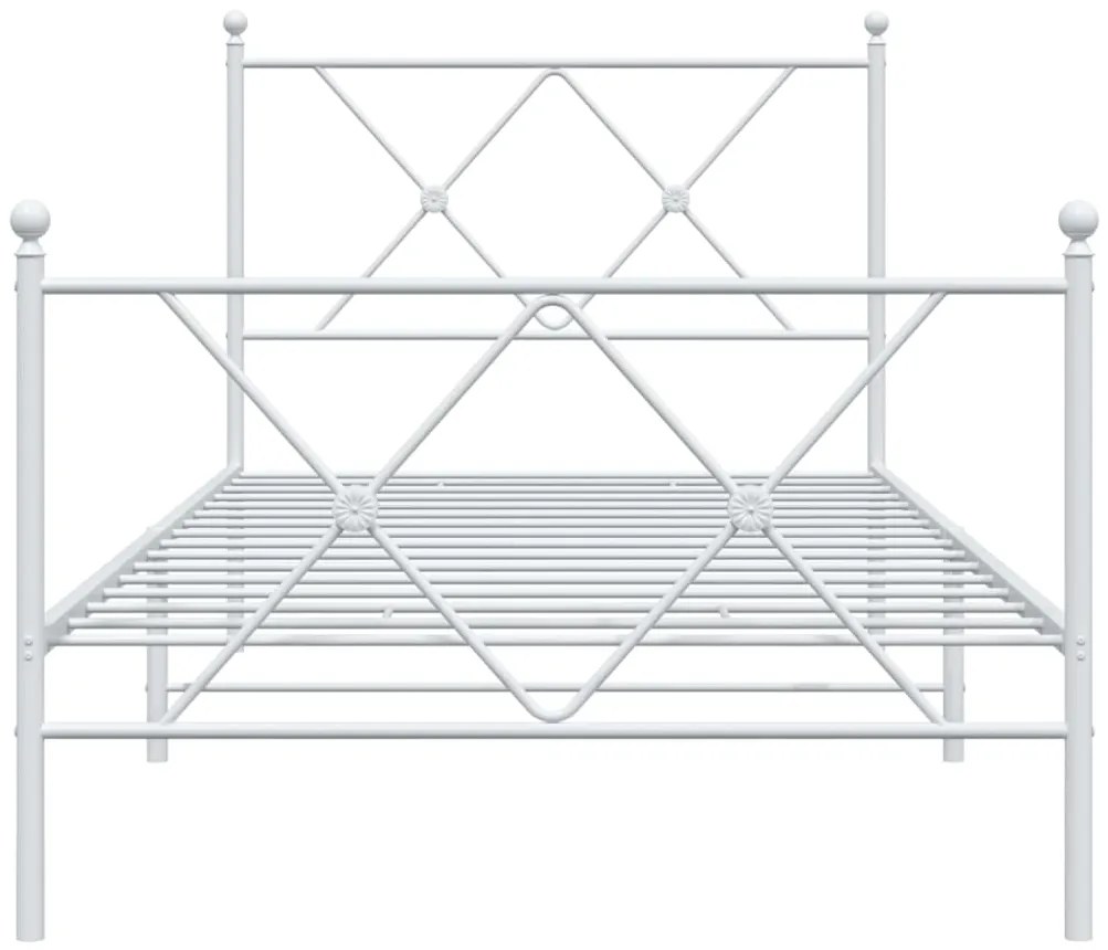 Giroletto con testiera e pediera metallo bianco 90x200 cm