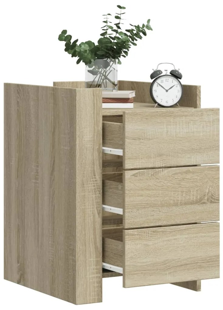 Comodino Rovere Sonoma 45x50x65 Cm İn Legno Multistrato /