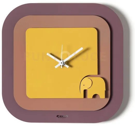 Orologio da parete moderno tino viola ametista,mocha mousse,ocra