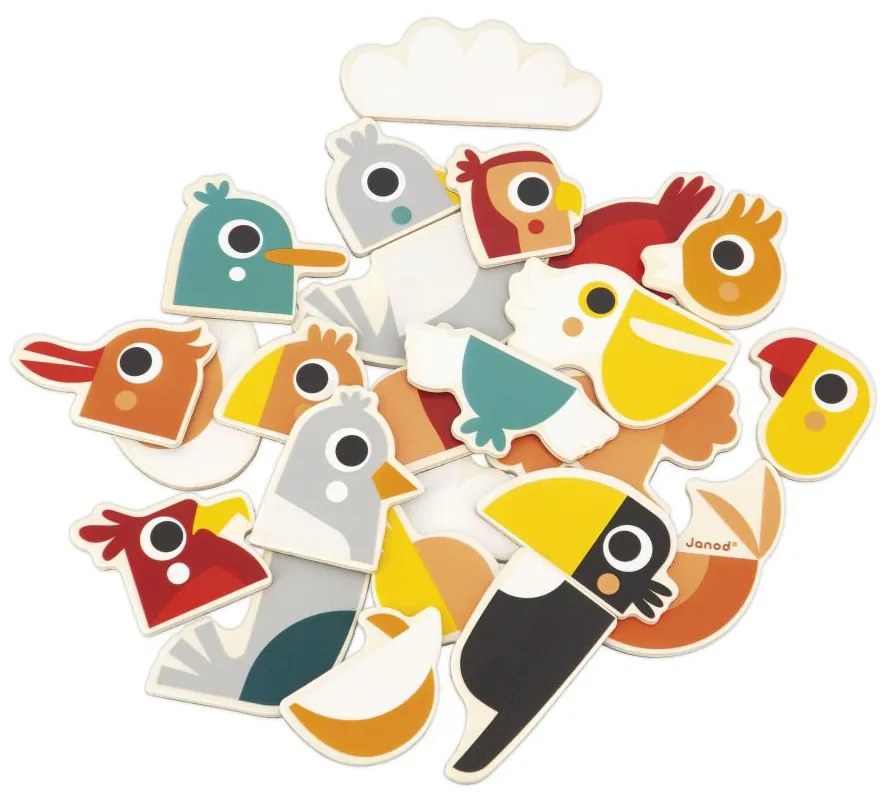 Magneti in legno - Uccellini - 24 pz