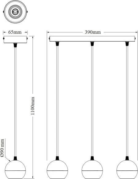 Osram - Lampada a sospensione con cavo SPOT SPHERAL 3xGU10/6W/230V bianco
