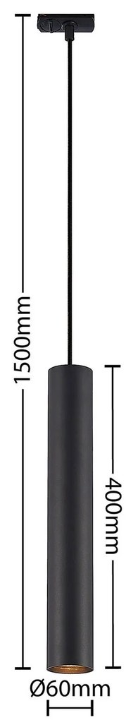 Lampada a sospensione Lindby Linaro, 40 cm, nero, monofase, GU10 Linaro, Nero, Soggiorno / Sala da pranzo, Metallo, Moderno, Lampada a binario