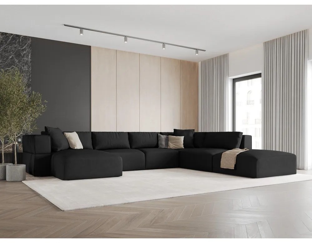 Divano a U angolare nero, angolo destro Esther - Milo Casa