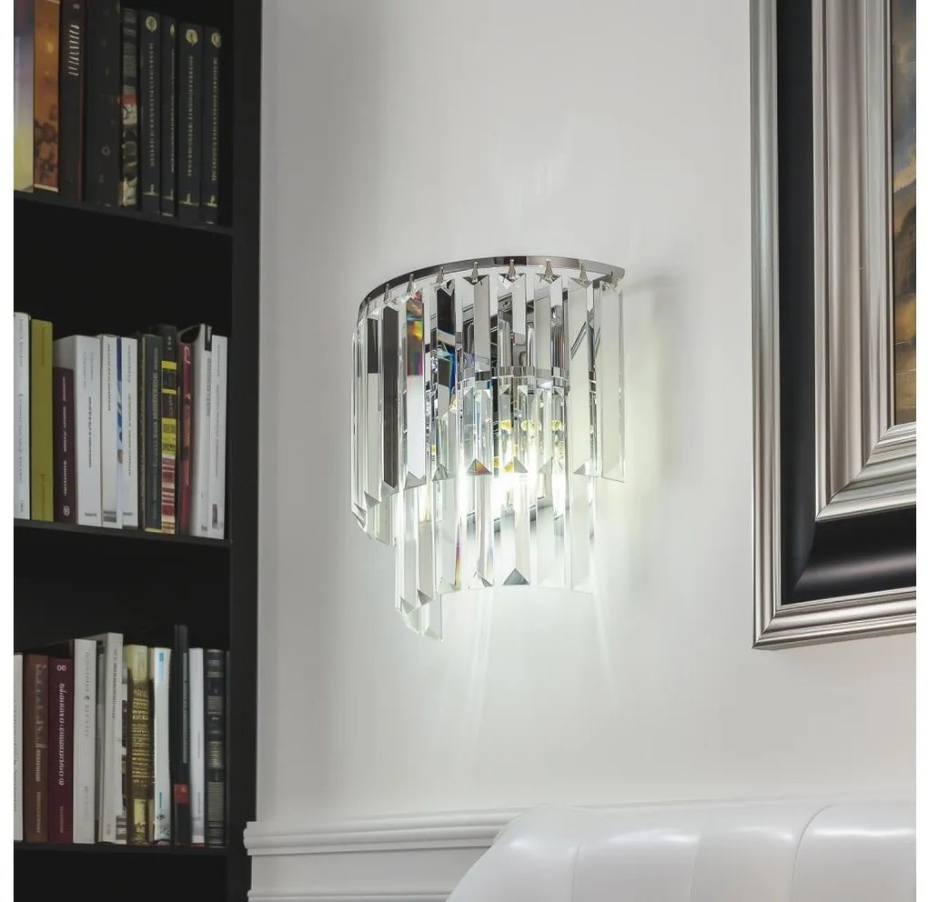 Brilagi - LED Applique di cristallo MOZART 2xE14/40W/230V cromo lucido