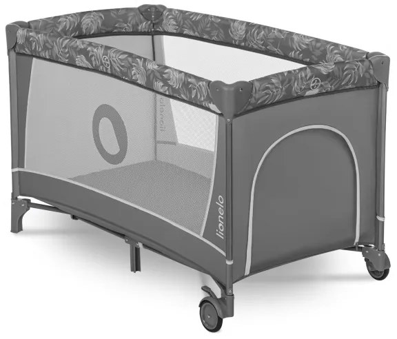 Lionelo - Lettino da viaggio FLOWER Grigio Pietra