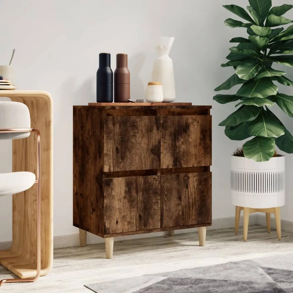 Credenza Rovere Fumo 60x35x70 Cm İn Legno Multistrato /