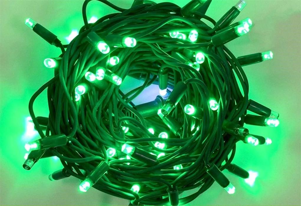 Catena Luminosa di Luci Led IP65 10 Metri Con 100 Led Filo Verde Luce Verde Con Connettore Allungabile