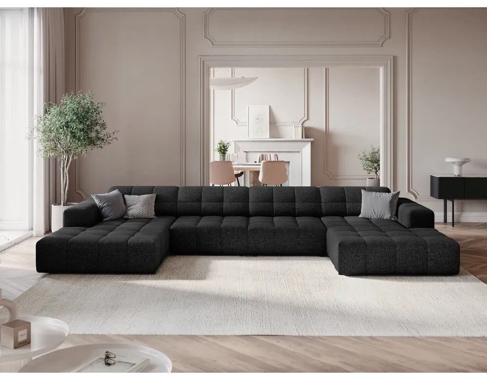 Divano angolare antracite (a U) Chicago - Cosmopolitan Design