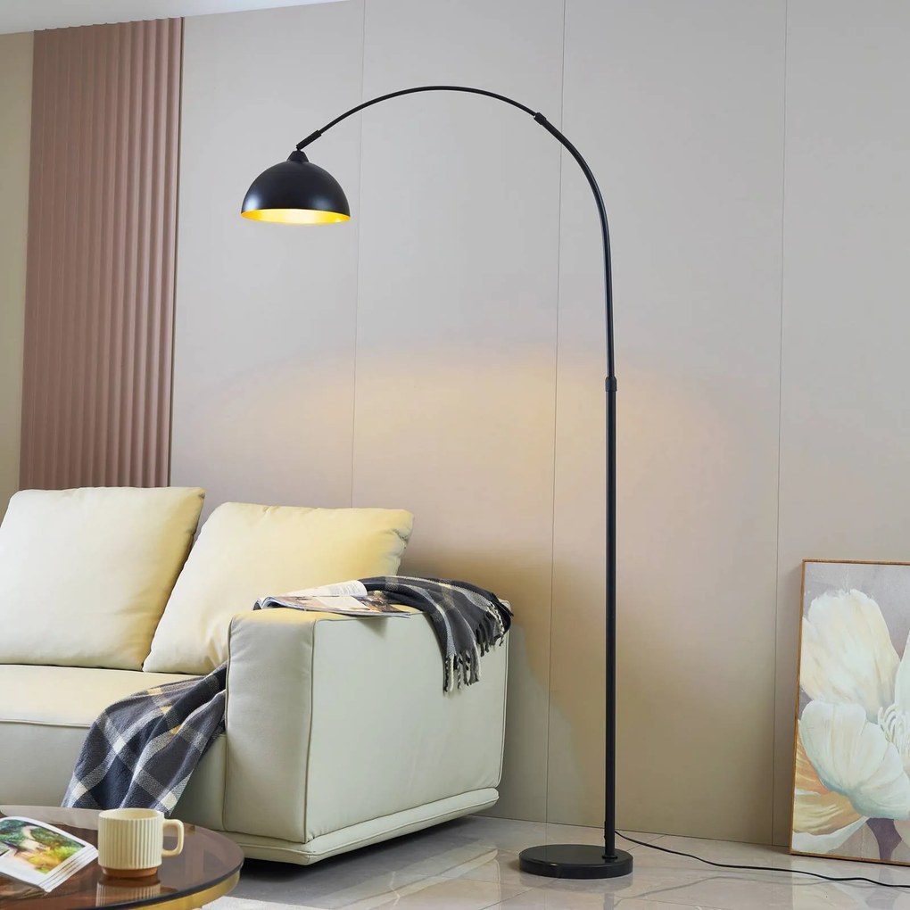 Lampada da terra Tonka Lindby, Nero, Soggiorno / Sala da pranzo, Metallo, Moderno, Lampada da terra