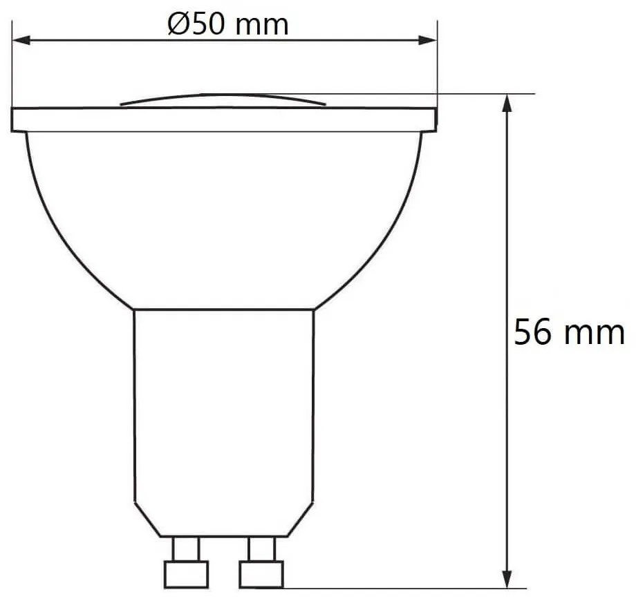 Lampada LED GU10 7,5W 100lm/W, Angolo 120° Colore  Bianco Caldo 2.700K