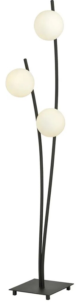 Piantana Contemporaneo Oceano Acciaio Nero 3 Luci E14 Ip20