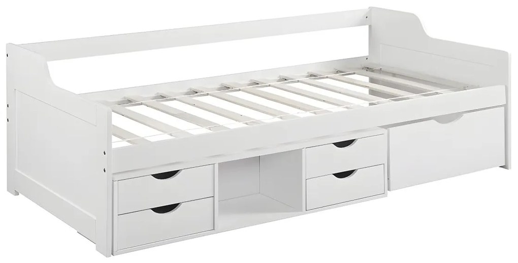Divanetto letto con vani portaoggetti 90 x 190 cm in Abete Bianco - ADELISE