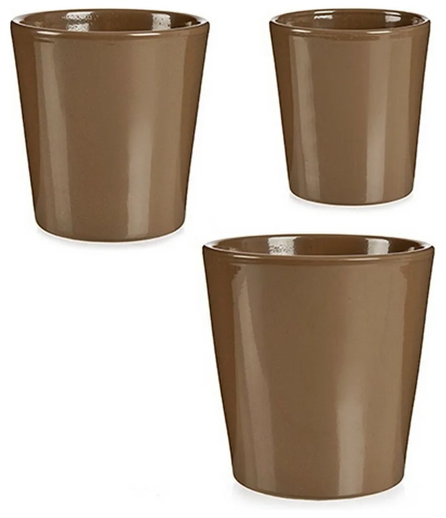 Set di Vasi Taupé Argilla (6 Unità)