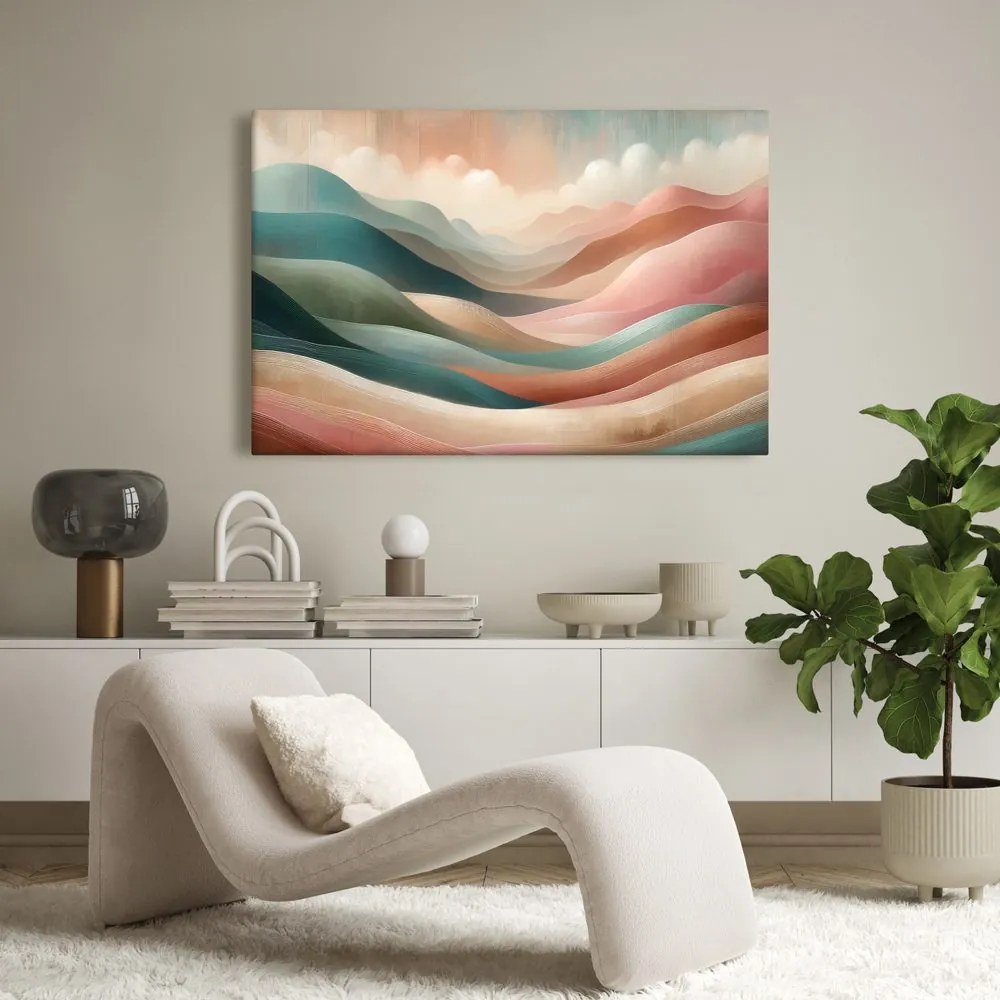 Quadro su tela – Onde pastello di paesaggio montano