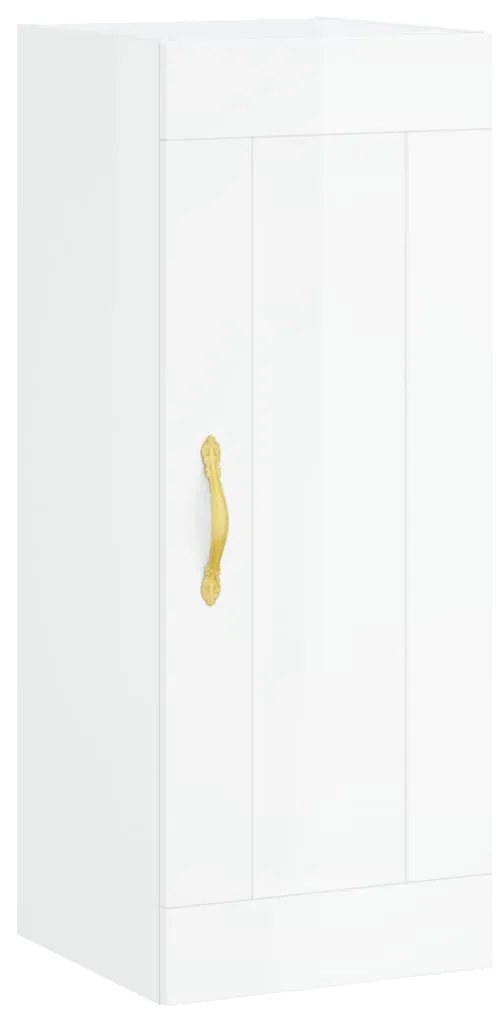 Credenza 34,5x34x180 cm in Legno Multistrato Bianco Lucido