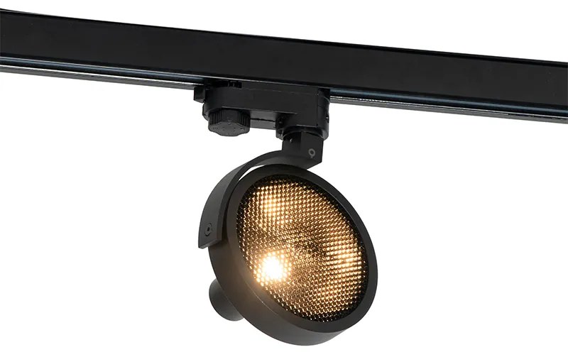 Faretto da binario moderno trifase nero - Master 111 Honey