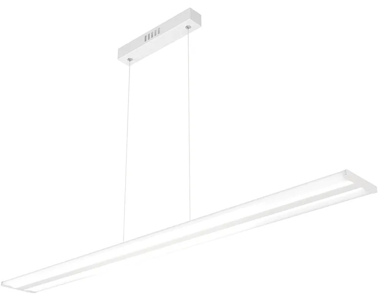 Sospensione Moderna Double Track Metallo Bianco E Diffusore Acrilico Led 40W