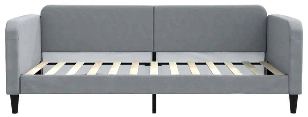 Divano letto con materasso grigio chiaro 100x200 cm in tessuto