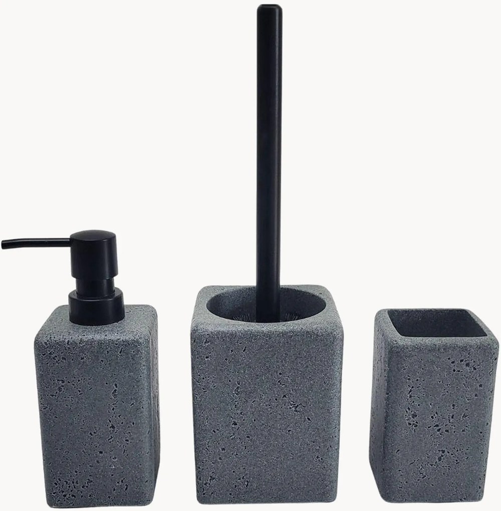 Set di 3 accessori da bagno in pietra naturale Granite