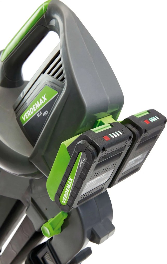 Aspiratore Soffiatore per Foglie a Batteria SAR40 con 2 Batterie 20V Copertura 300 mq con Batteria Verde e Nero...