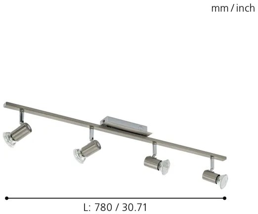 EGLO 90917 - Plafoniera ROTTELO 4xGU10/LED/3W