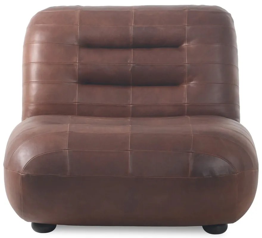 Poltrona marrone con rivestimento in pelle Wyatt – Dutchbone