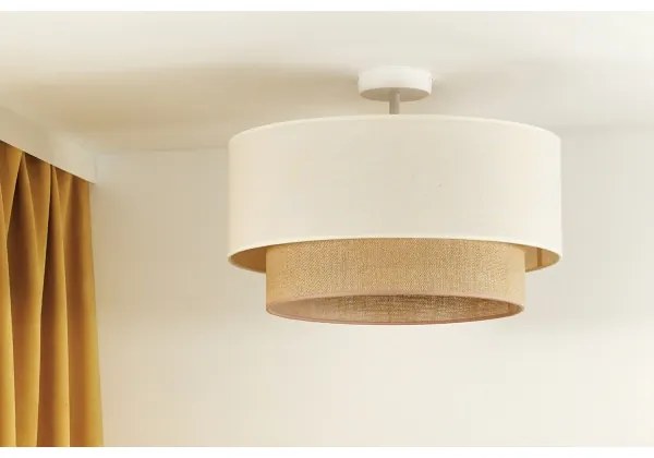 Duolla - Lampadario a plafone BOHO 1xE27/15W/230V diametro 45 cm color crema/marrone