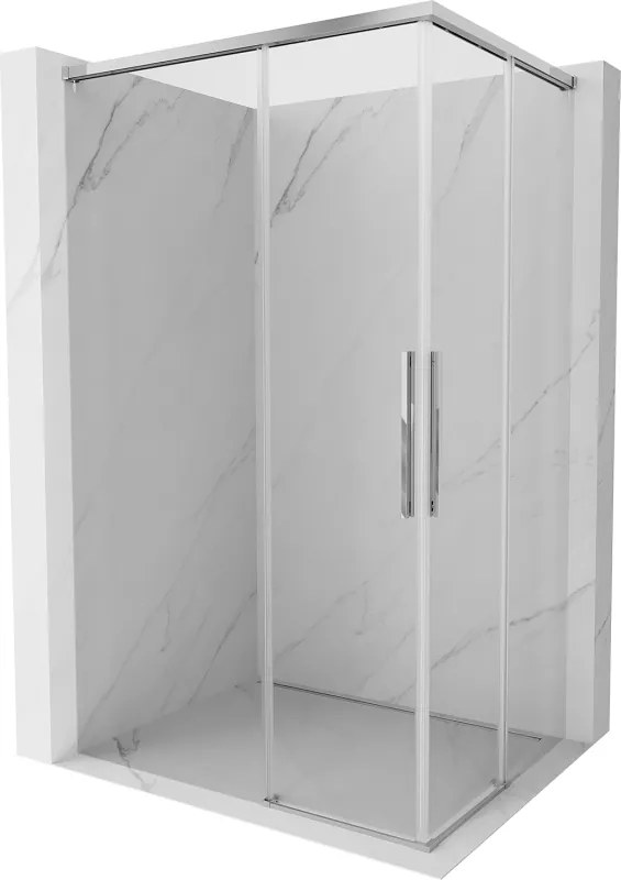 Mexen Rox Duo cabina doccia scorrevole 110 x 80 cm, trasparente, cromata - 8C2D-110-080-01-00