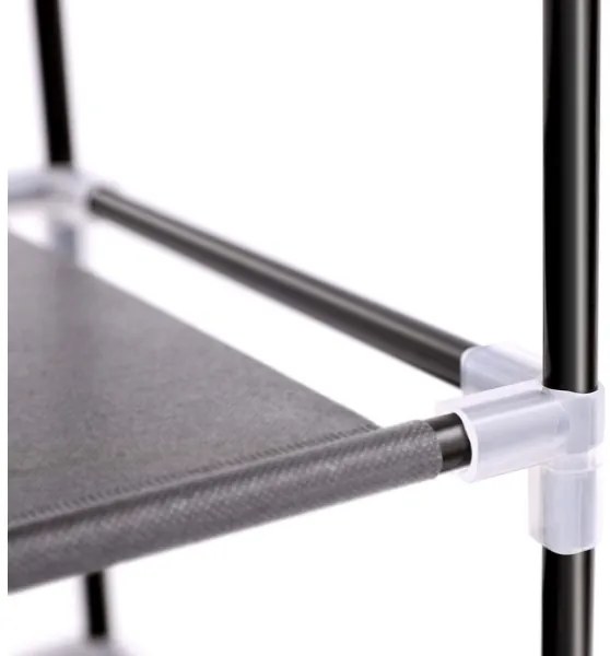 Armadio in tessuto con ripiani MATIS 88x160 cm nero