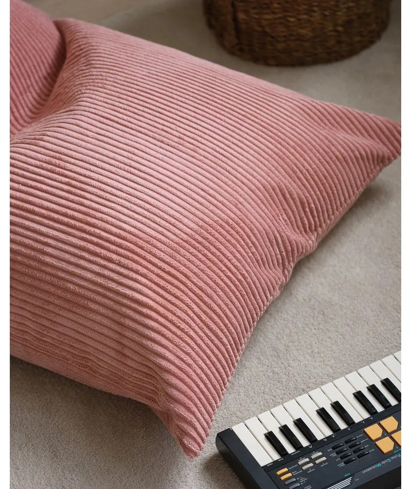 Pouf a sacco per bambini rosa con rivestimento in velluto a coste Big Lounger – Wigiwama