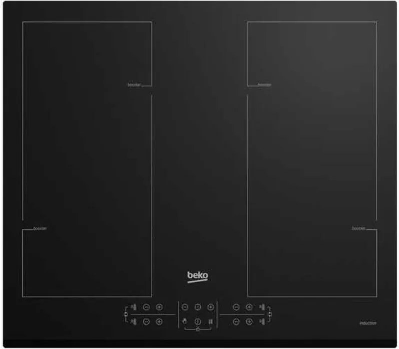 Beko - Piano Cottura a Induzione 60cm 4 Fuochi 7200w Nero - Hii64206f2mt