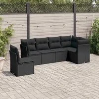 Set Divano da Giardino 6 pz con Cuscini Nero in Polyrattancod mxl 111011