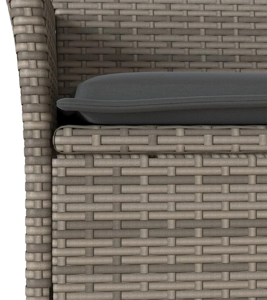 Set da pranzo da giardino 11pz con cuscini polyrattan e vetro
