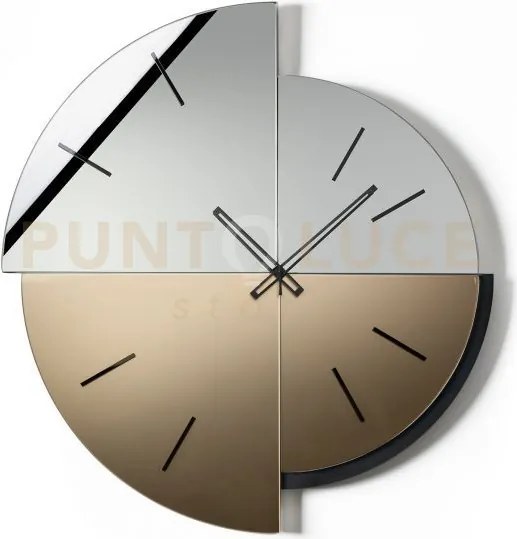 Orologio da parete avignone nero,crystal luxe fumé,velour luxe bronzo