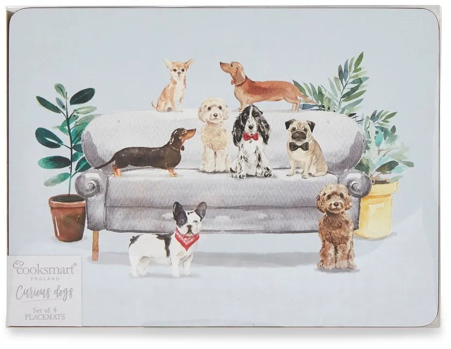 Tovagliette in sughero 4 pezzi 21,5x29 cm Curious Dogs - Cooksmart ®