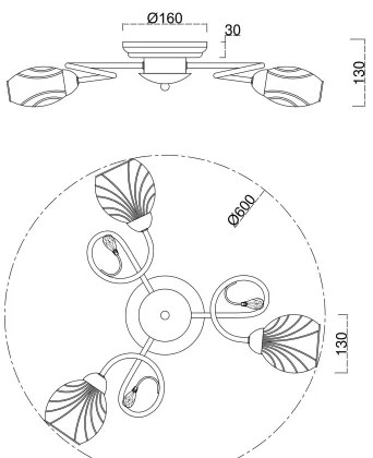 Brilagi - Lampadario a plafone MEGAPOLIS 3xE14/60W/230V oro