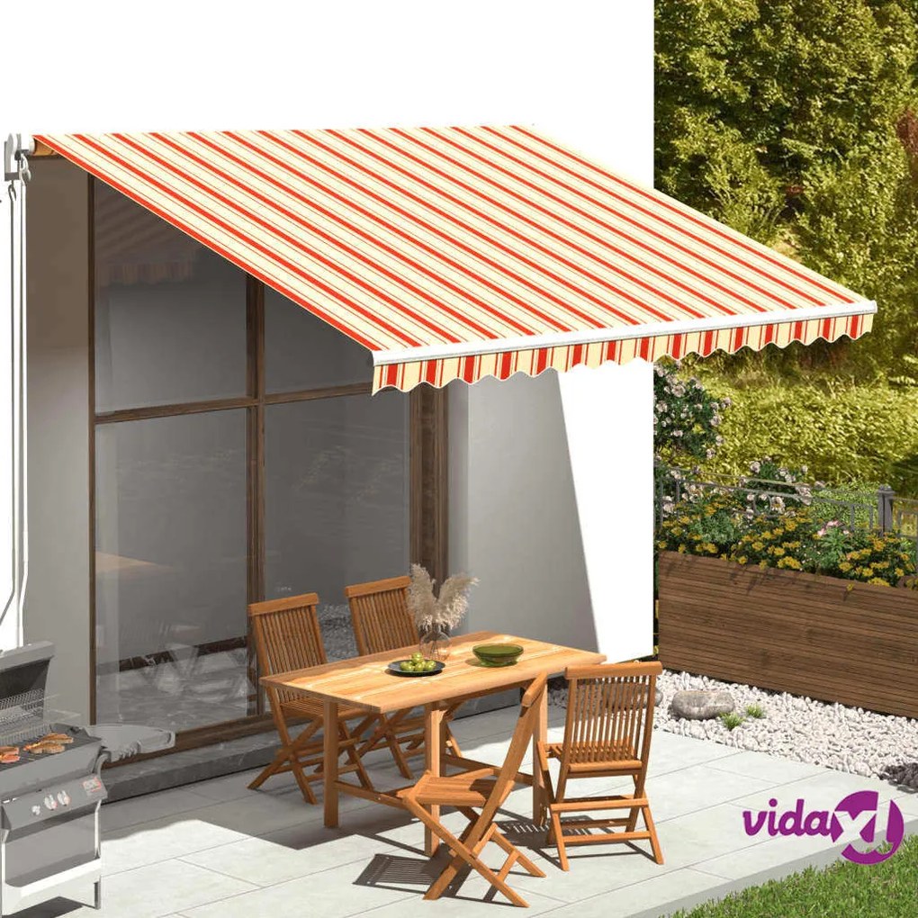 vidaXL Tessuto di Ricambio per Tenda da Sole Giallo e Arancio 4x3 m