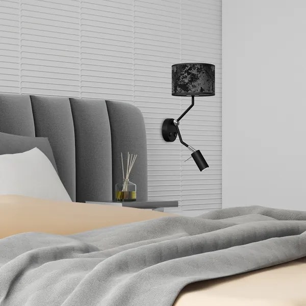 Lampada da parete SATINO 1xE27/40W/230V + 1xGU10/MR11/7W nero/grigio