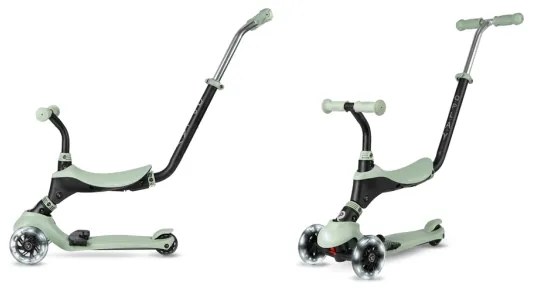 QPlay - Monopattino per bambini con ruote LED 5 in 1 SEMA PRO verde