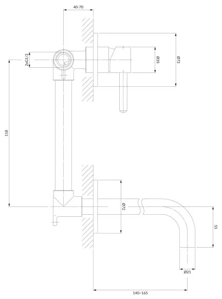 OMNIRES Y1215NCR - Rubinetto per lavabo da incasso Y cromo lucido