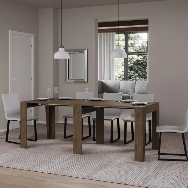 Consolle allungabile 90x25/211 cm DEVA Noce allunghe interne