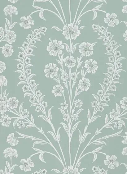 Blumen Tapete Chelwood von Nina Campbell - Aqua