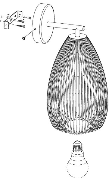 Eglo 49143 - Applique CLEVEDON 1xE27/60W/230V