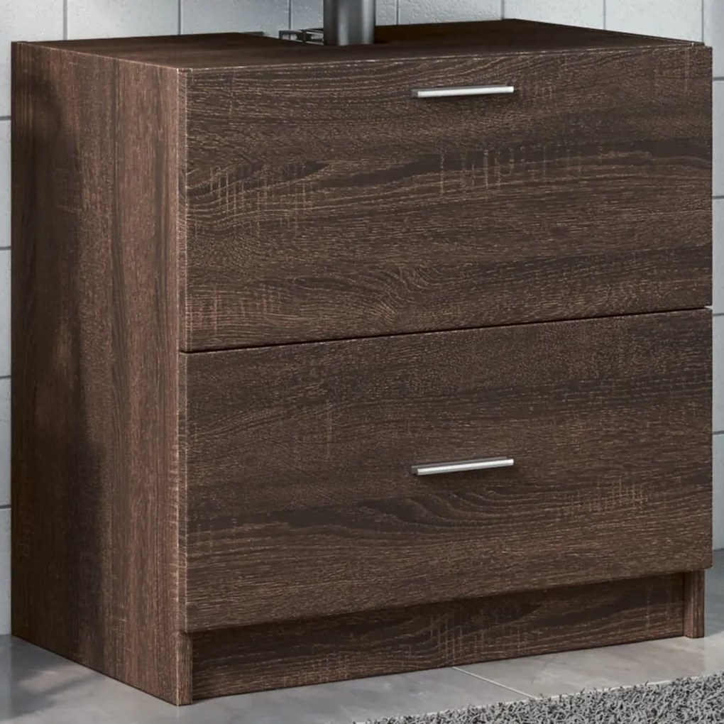 Mobile Lavabo Rovere Marrone 59x37x59 Cm İn Truciolare /