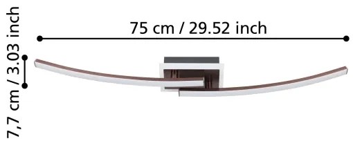 Eglo 901219 - Plafoniera LED LUNGOLAGO LED/12W/230V 4000K rame