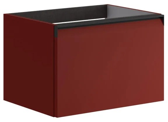 Mobile da bagno sotto lavabo Fusion rosso opaco L 59.5 x H 40 x P 45.5 cm 1 cassetto, lavabo non incluso