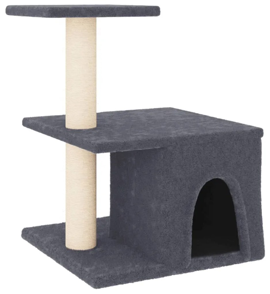 Albero per gatti con tiragraffi in sisal grigio scuro 48 cm