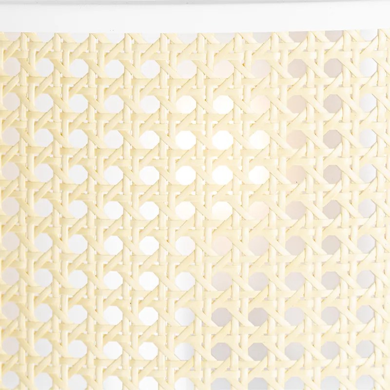 Lampada da terra orientale bianca con rattan 40 cm - Akira