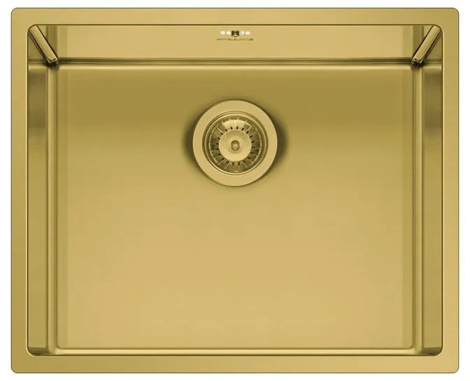 Lavello integrato 1 vasca PYRAMIS Astris inox L 40 x L 50 cm oro